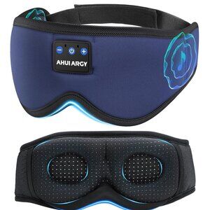 New AHUIARGY Ice Silk Sleep Mask with Headphones, Sleep Headphones for Side Slee